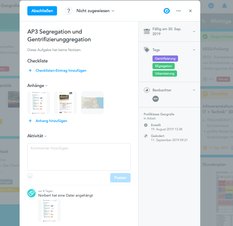 meistertask Aufgabe.